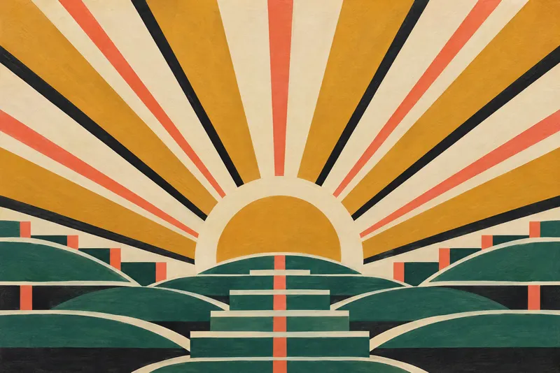 Stepped Sunburst, Painted Agency