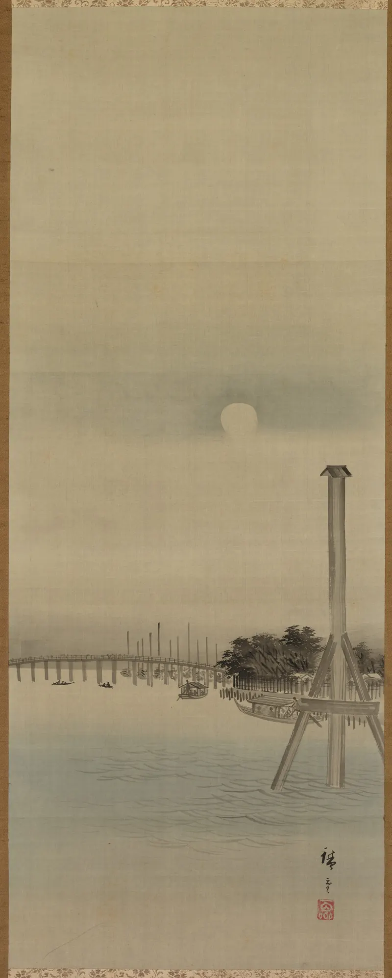 Night Scene on the Sumida River, Utagawa Hiroshige (1797 to 1858)