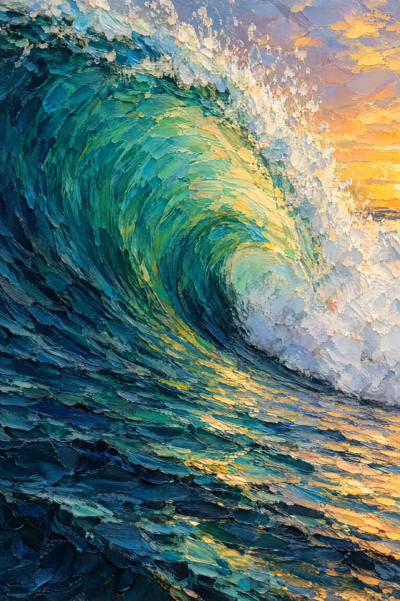 Curling Glass Wave, Painted Agency