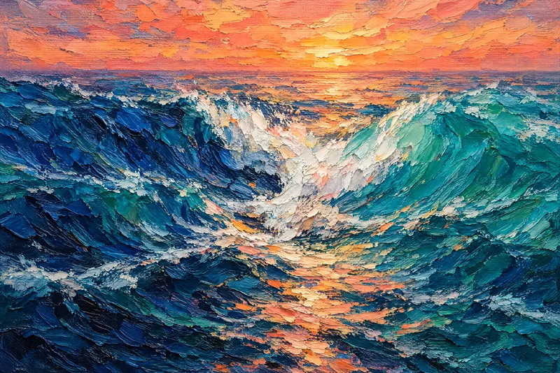 Meeting Teal Waves, Painted Agency
