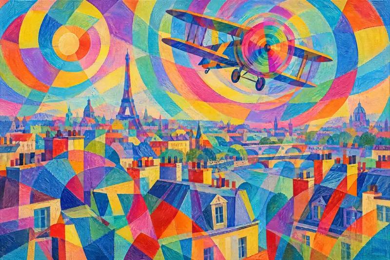 Biplane over Paris, Painted Agency