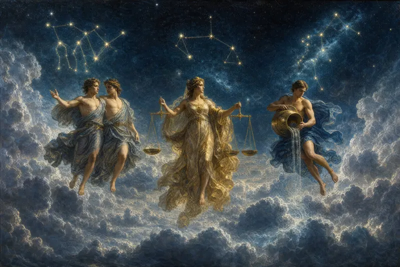 The Air Trine, Painted Zodiac