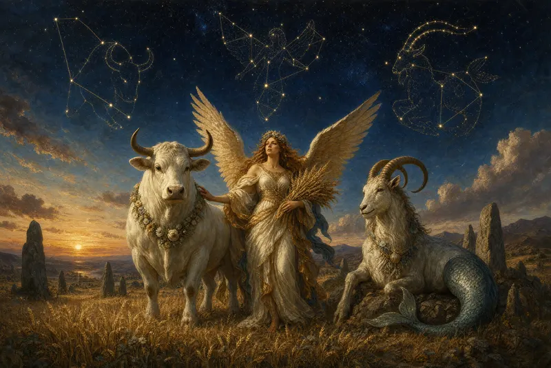 The Earth Trine, Painted Zodiac