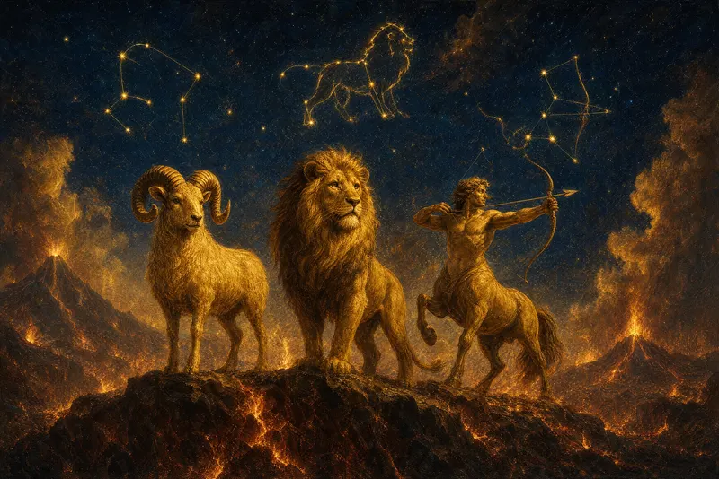 The Fire Trine, Painted Zodiac