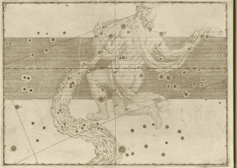 Aquarius, the Water-Bearer — Antique Gold, Johann Bayer