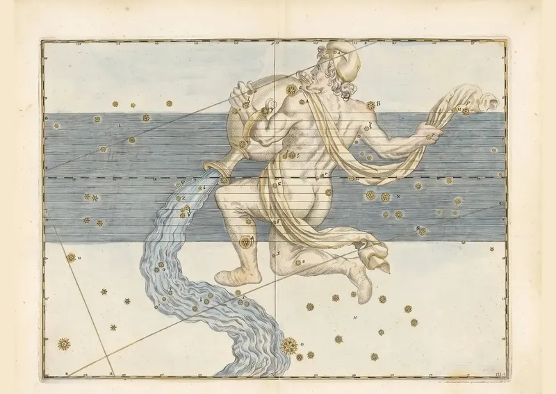 Aquarius, the Water-Bearer — Illuminated, Johann Bayer