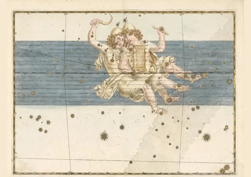Gemini, the Twins — Illuminated, Johann Bayer