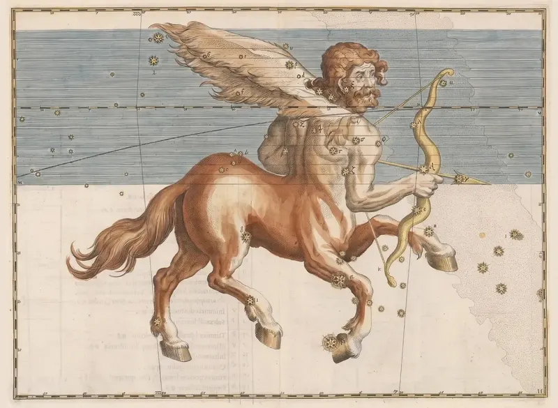 Sagittarius, the Archer — Illuminated, Johann Bayer