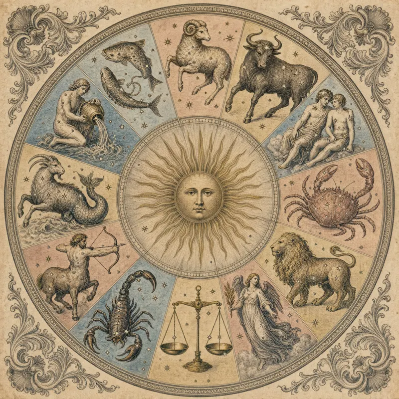 The Engraved Wheel, Painted Zodiac