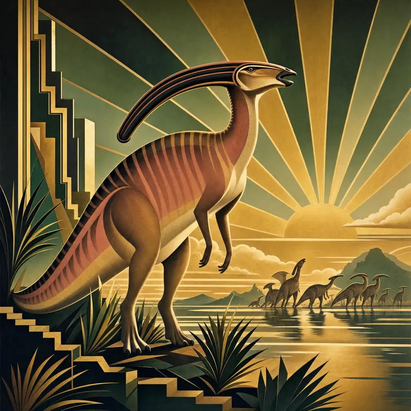 Parasaurolophus walkeri, Art Deco, Thunder Lizards