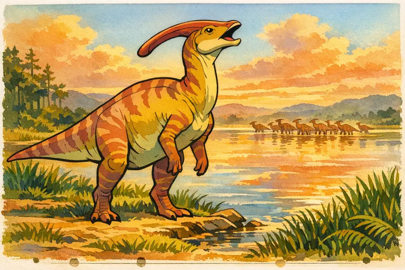 Parasaurolophus walkeri, Golden Age Cel, Thunder Lizards