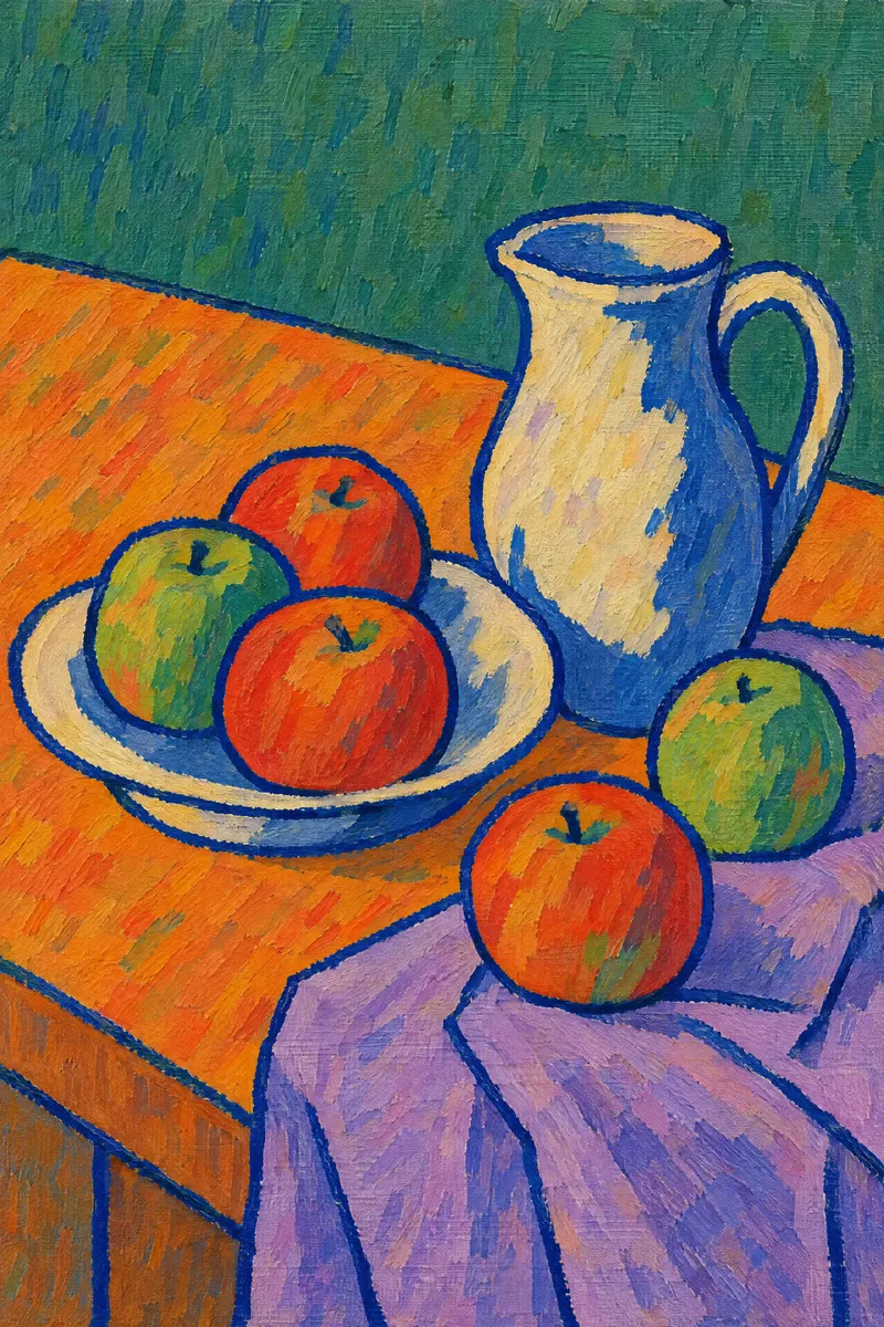 Apples and Jug, Painted Agency