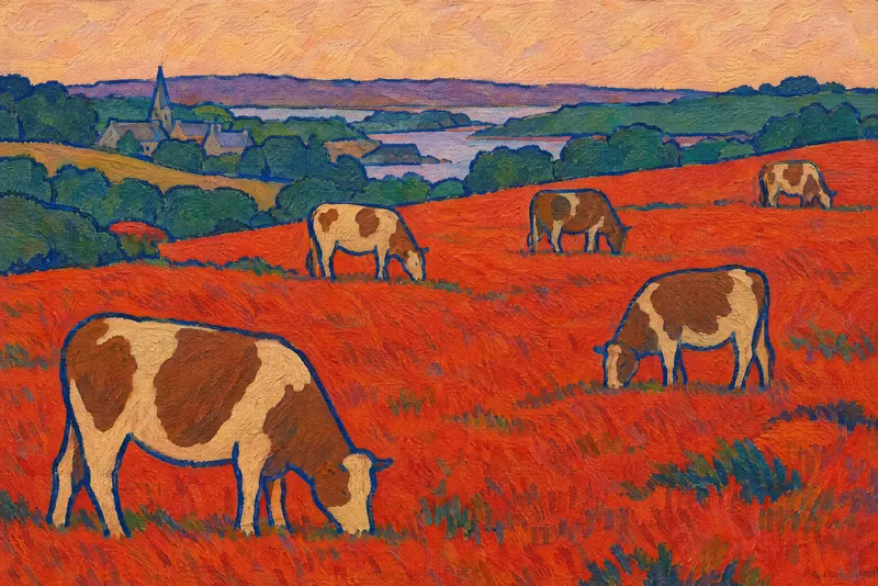 Cows in Red, Painted Agency