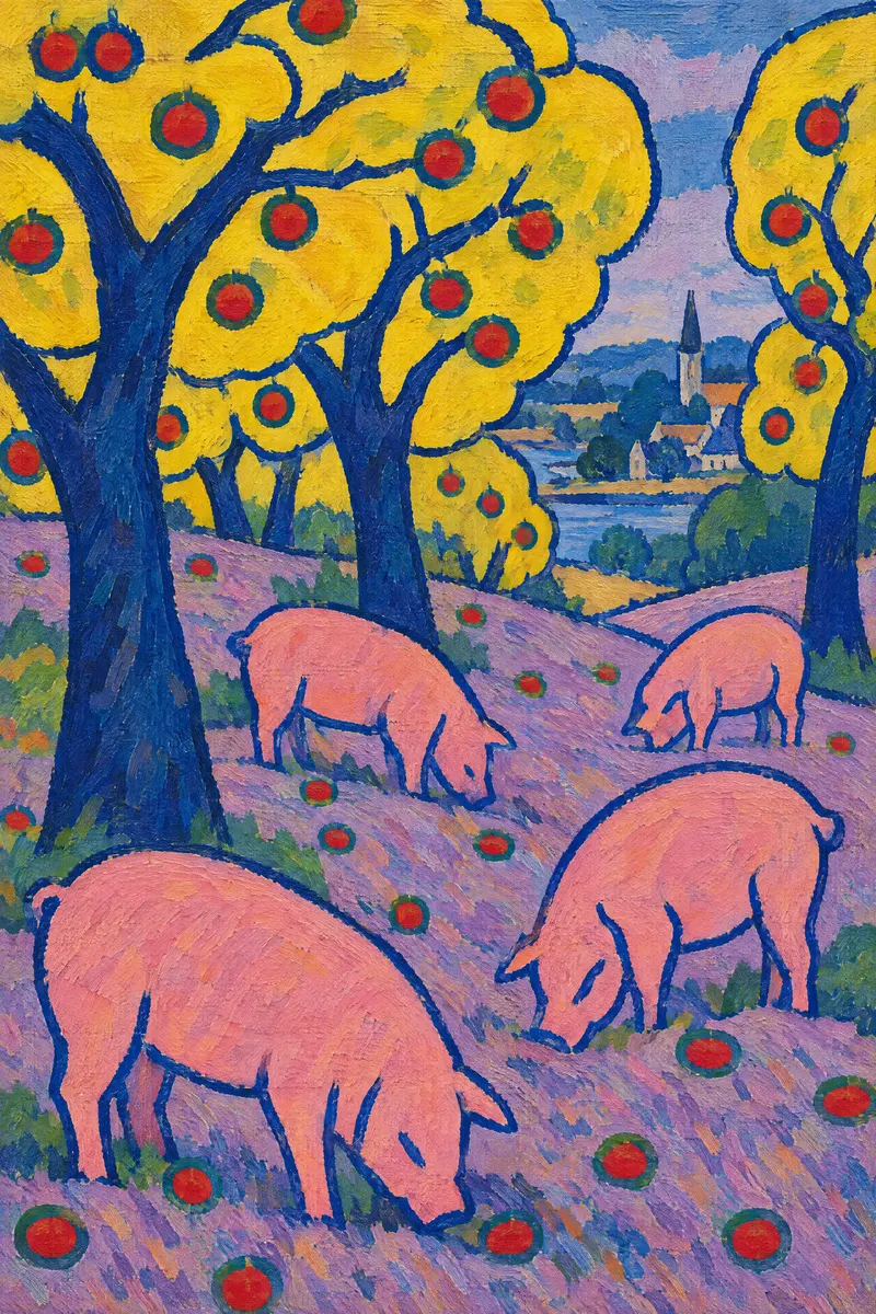 Pigs Under Apples, Painted Agency