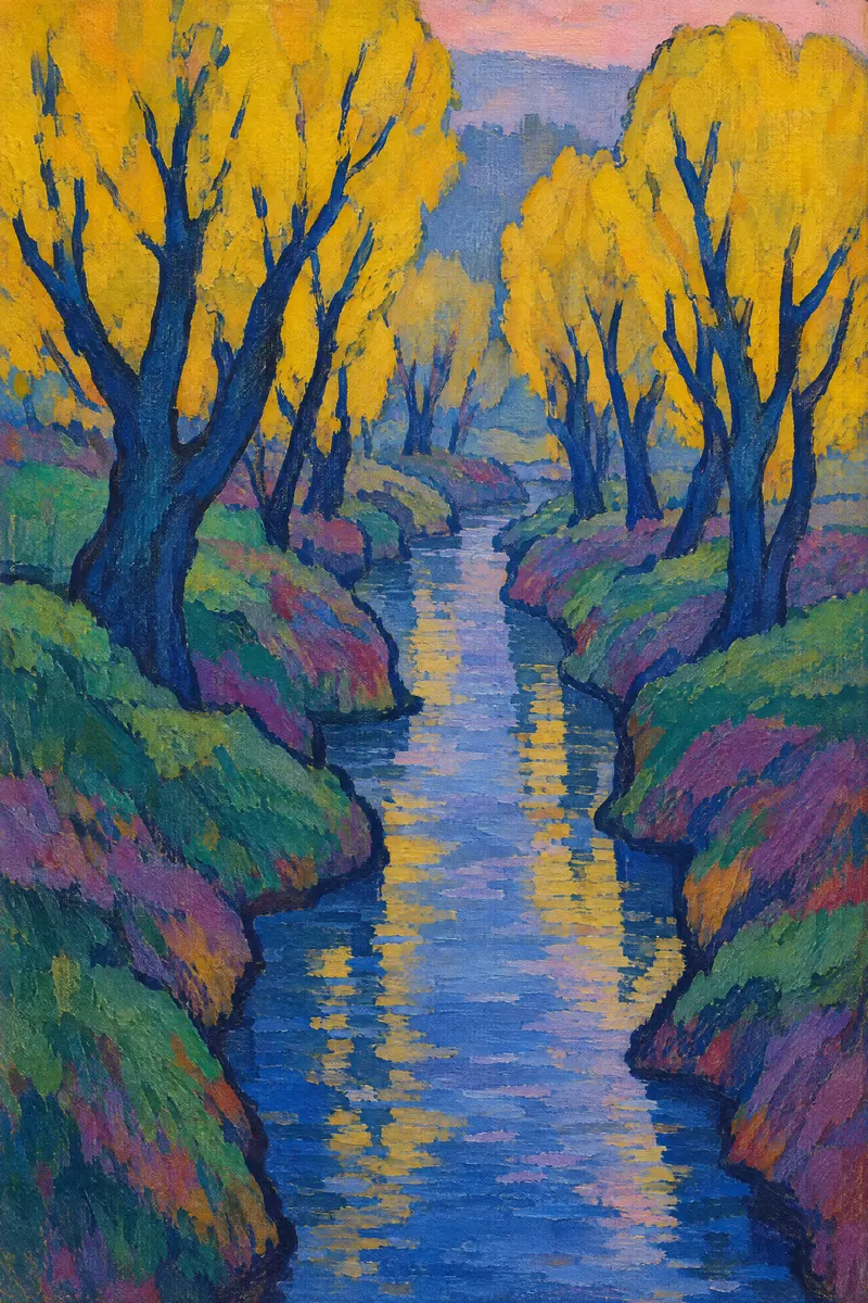 Willows by Stream, Painted Agency