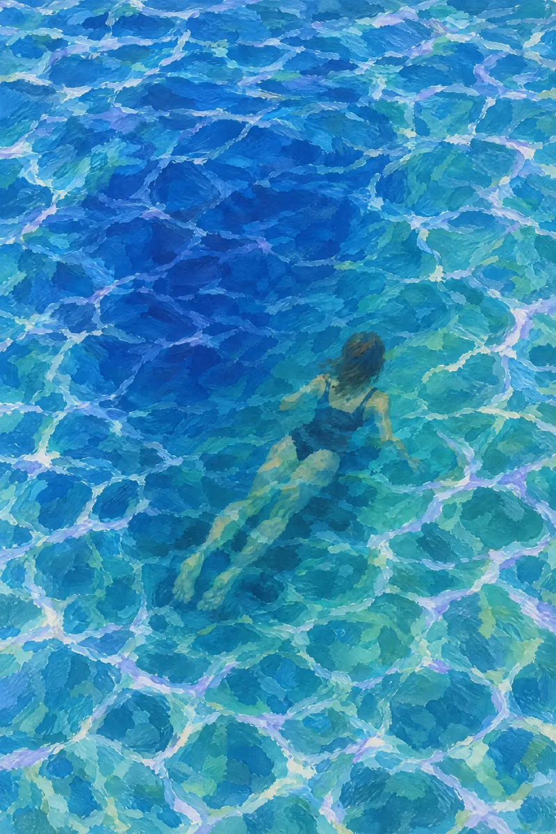Underwater Swimmer, Painted Agency