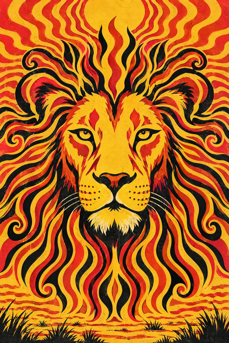 Lion Radiant Mane, Painted Agency