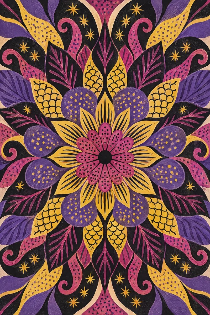 Petal Mandala Dusk, Painted Agency