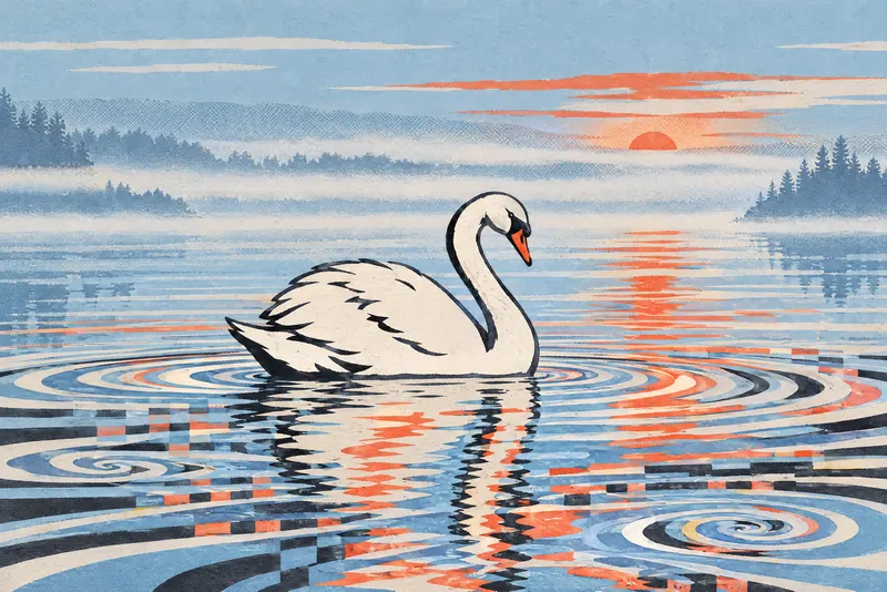 Swan Ripple Water, Painted Agency