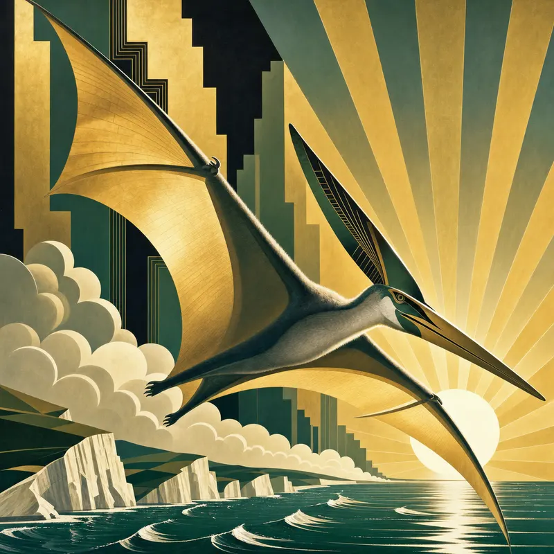 Pteranodon longiceps, Art Deco, Thunder Lizards