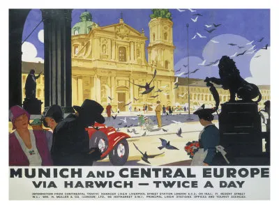 Munich and Central Europe — LNER Poster, Ludwig Hohlwein, 1929, Ludwig Hohlwein