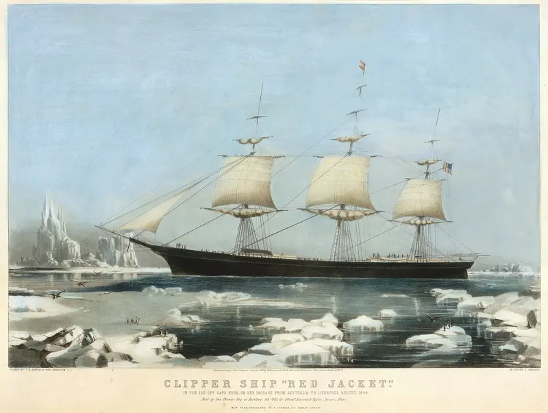 Clipper Ship 'Red Jacket' in the Ice off Cape Horn, Currier & Ives (after J. B. Smith & Son, on stone by C. Parsons)