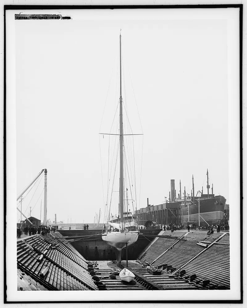Reliance in dry dock, Detroit Publishing Co.
