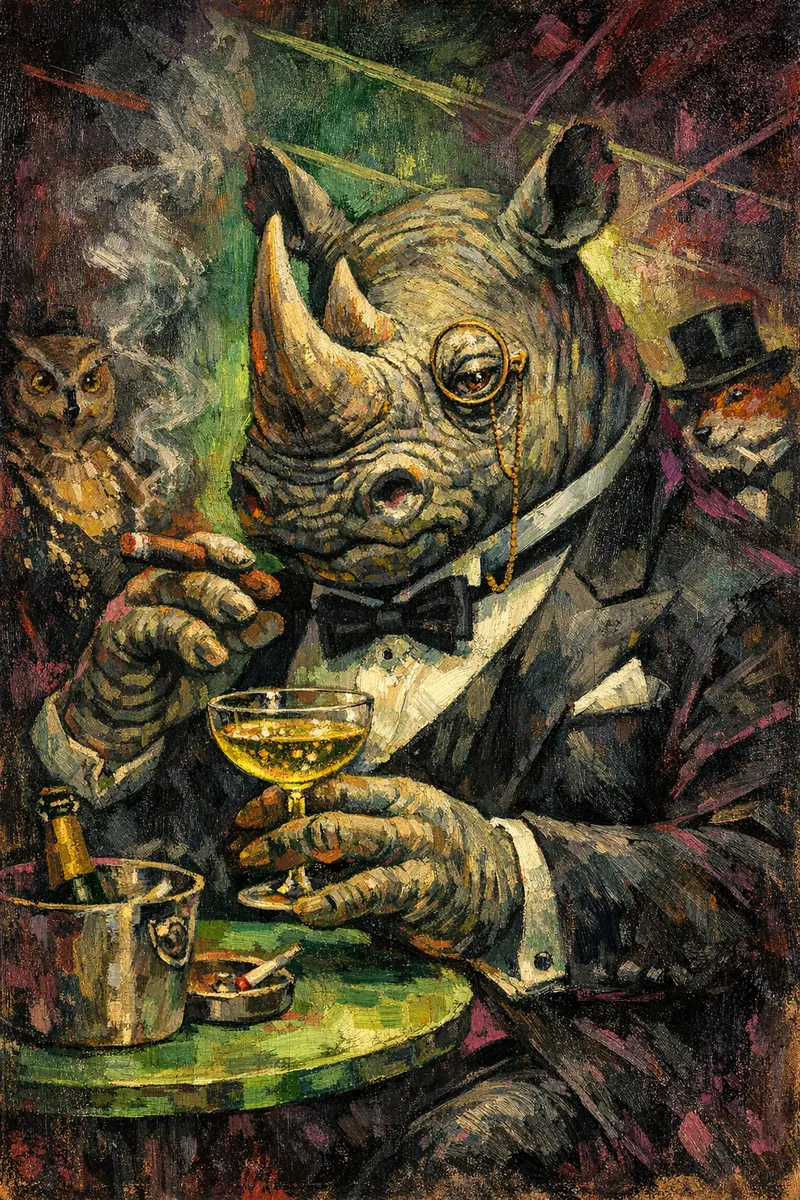 Rhino in a Tuxedo, Feverglass