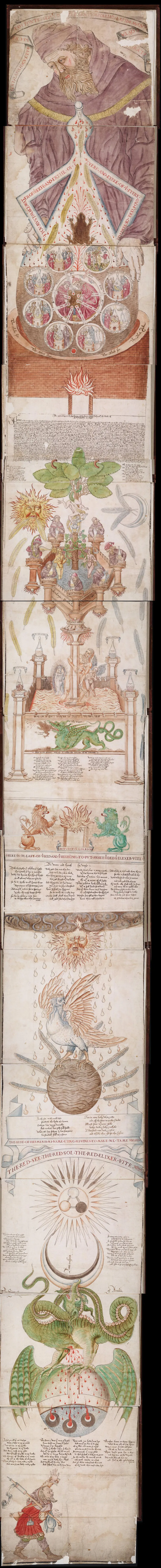 Ripley Scroll — Beinecke Mellon MS 41, Unknown English scribe-illuminator; verses attributed to George Ripley and Richard Carpenter