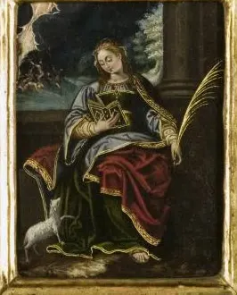 Saint Agnes, Anonymous painter, colonial Peru