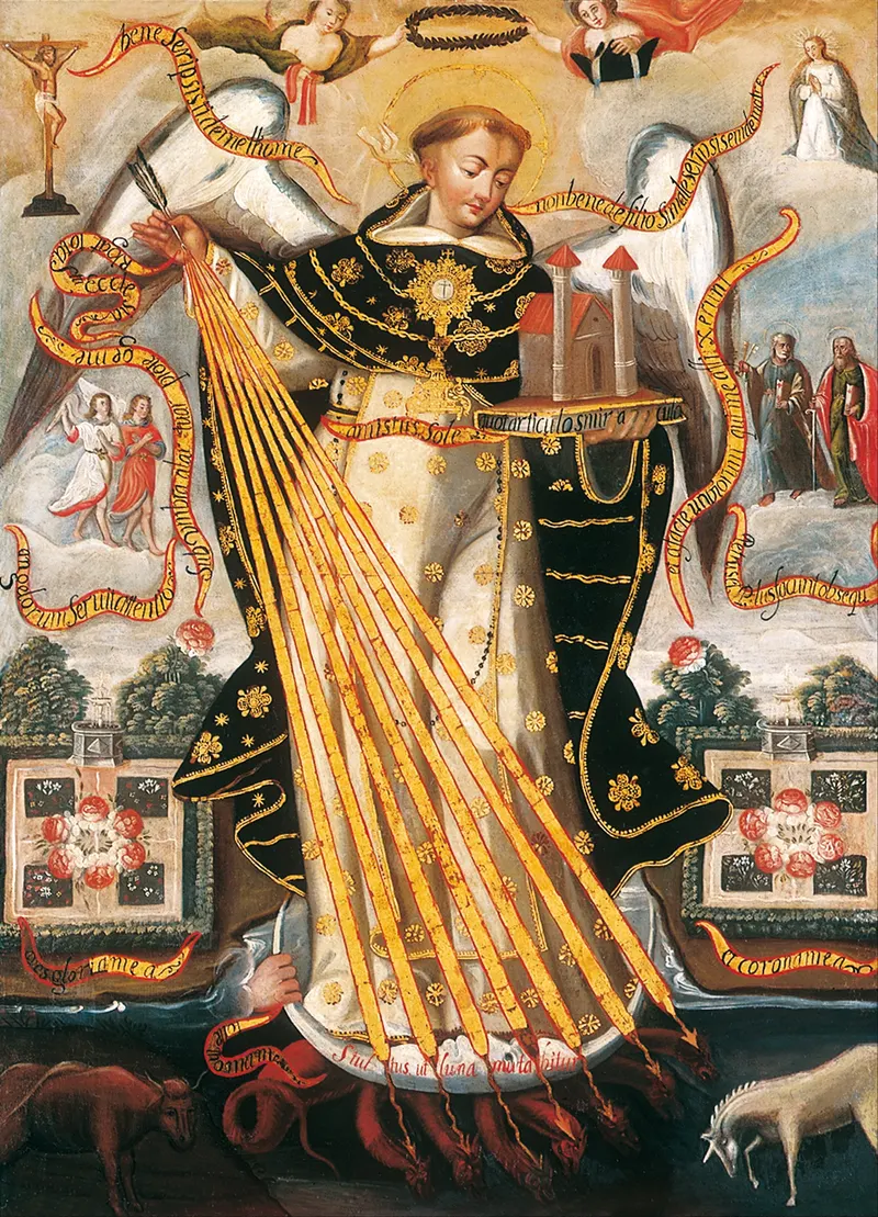 Saint Thomas Aquinas, Protector of the University of Cusco, Cusco School (anonymous)