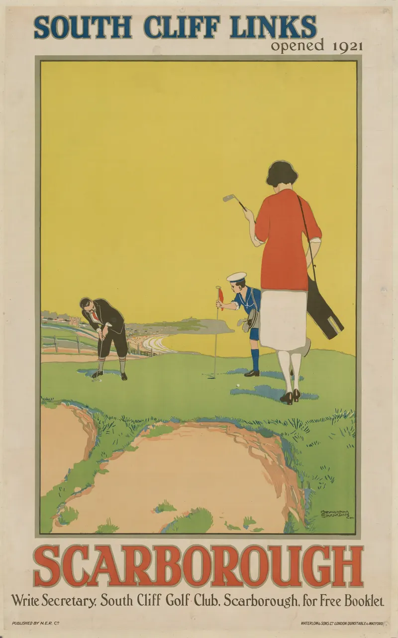 South Cliff Links, Graham Simmons, lithographic poster