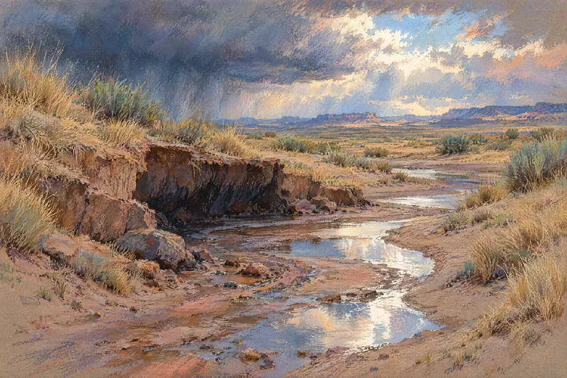 Arroyo After Rain, Painted Agency