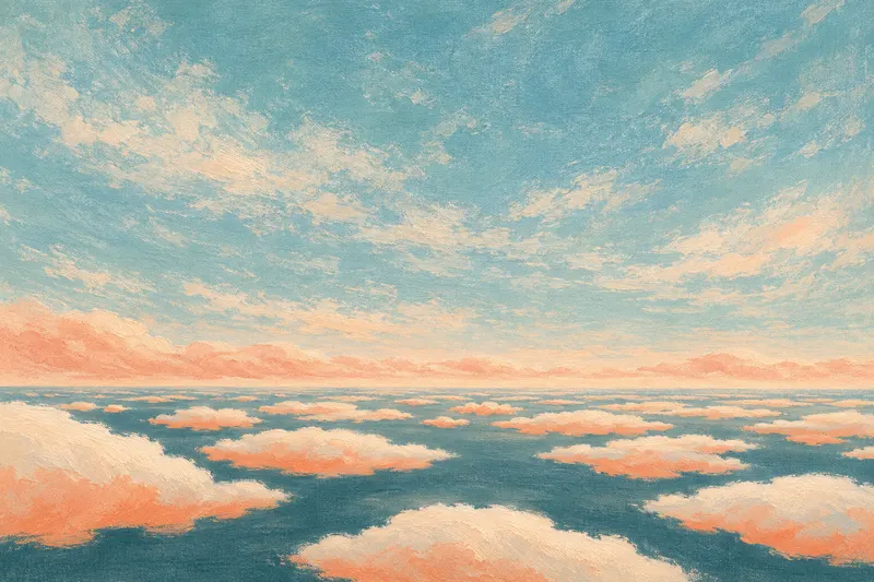 Cloud Floor, Peach and Teal, Painted Agency