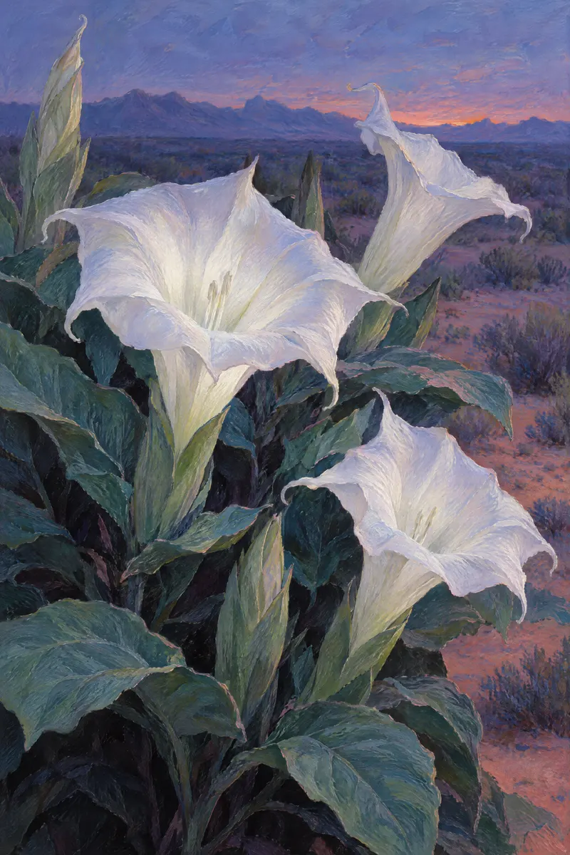Datura At Dusk, Painted Agency