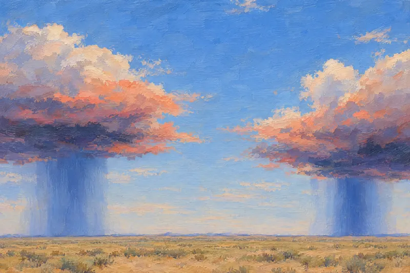 Paired Horizon Shafts, Painted Agency