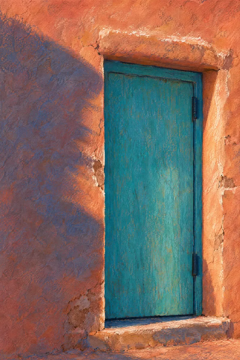 Turquoise Evening Door, Painted Agency