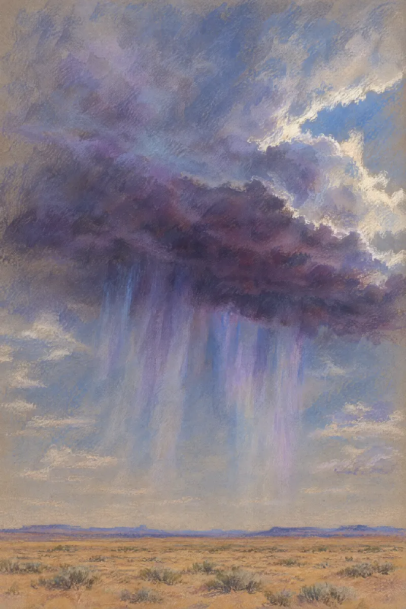Virga Over Sand, Painted Agency