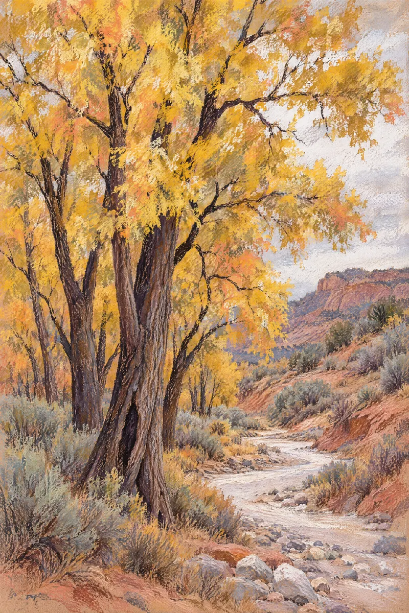 Yellow Cottonwoods, Painted Agency