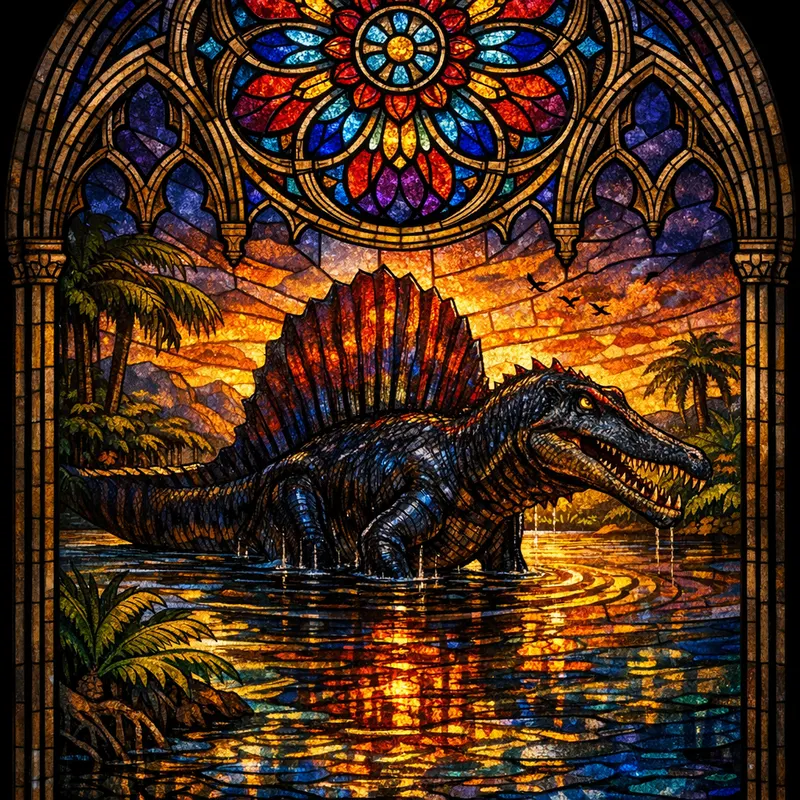 Spinosaurus aegyptiacus, Stained Glass, Thunder Lizards
