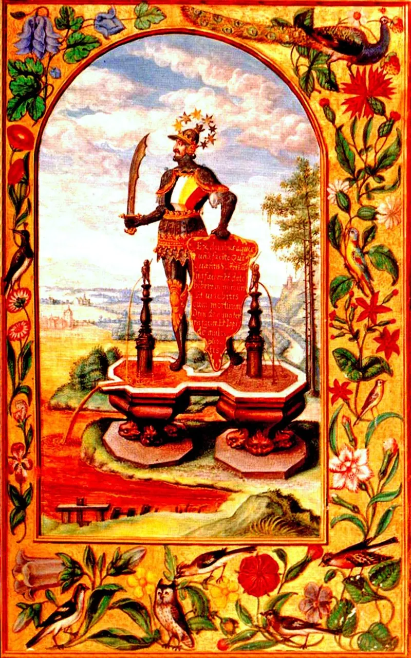 The Knight of the Double Fountain, attributed to Salomon Trismosin