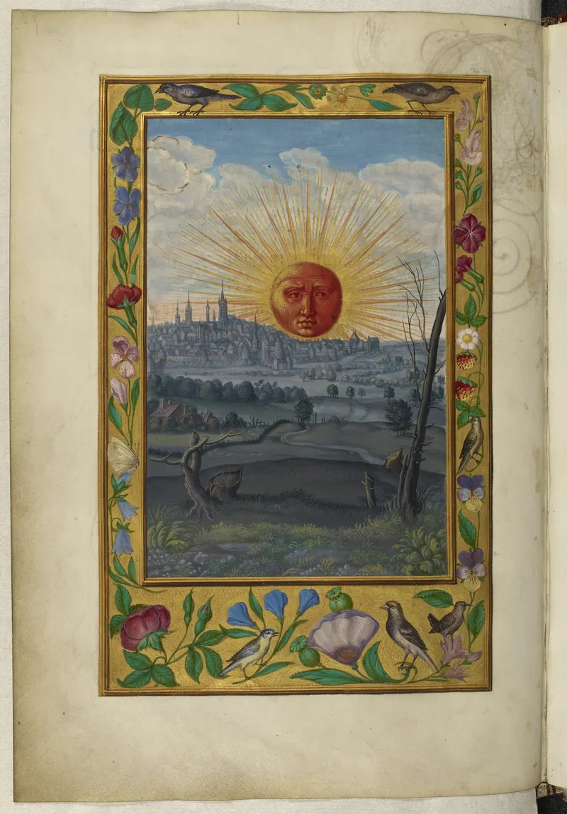 The Sun Rises Over the City, Unknown illuminator (text attributed to Salomon Trismosin)