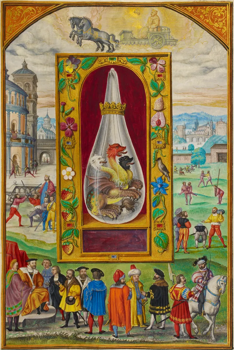 The Three-Headed Dragon of the Sun, Unknown illuminator (text attributed to Salomon Trismosin)