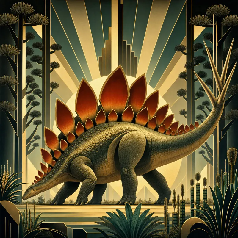 Stegosaurus stenops, Art Deco, Thunder Lizards
