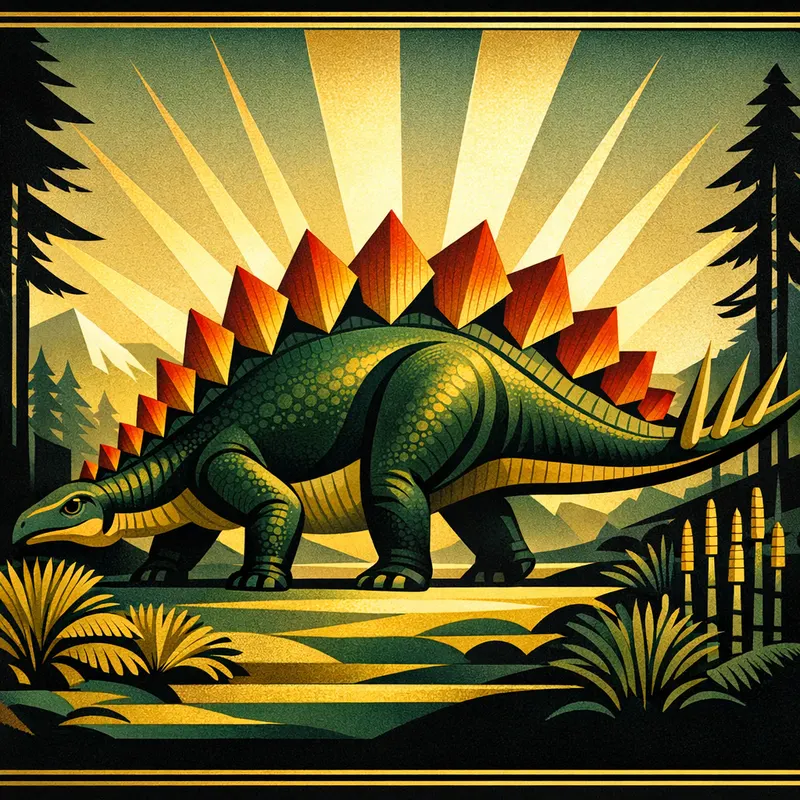 Stegosaurus stenops, Art Deco, Thunder Lizards