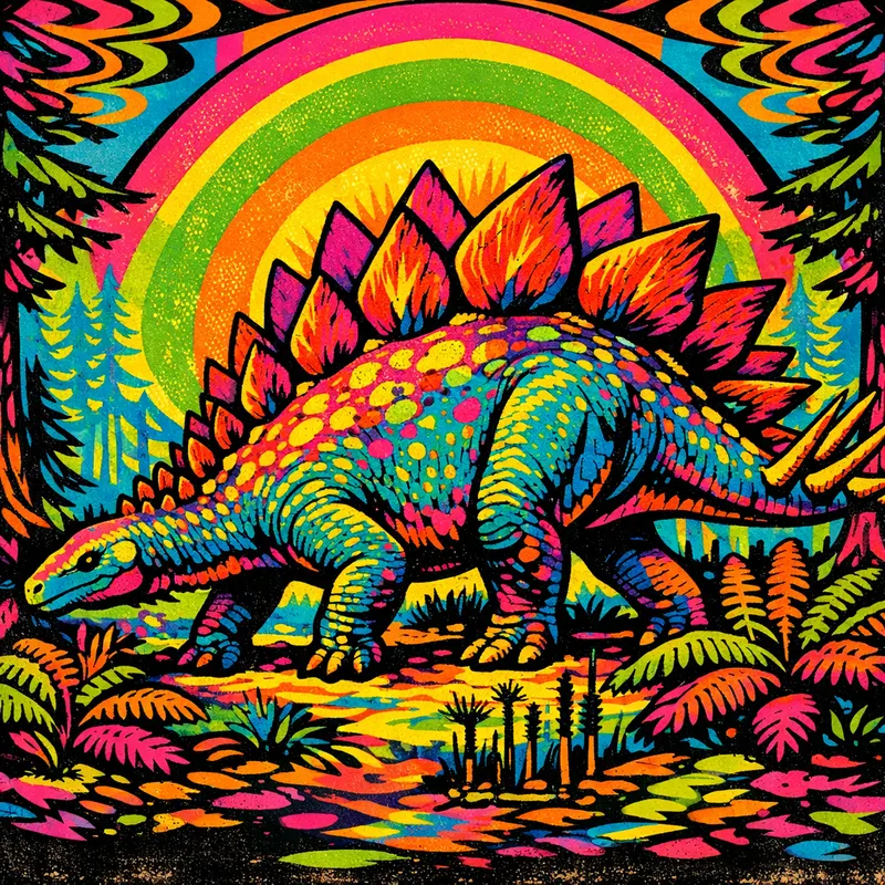 Stegosaurus stenops, Neon Pop, Thunder Lizards