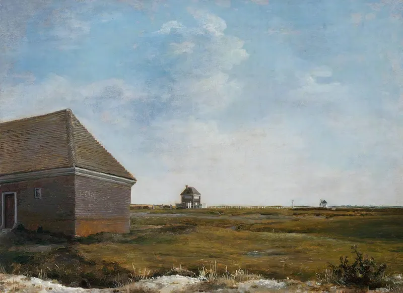 Newmarket Heath, with a Rubbing-Down House, George Stubbs, oil on canvas