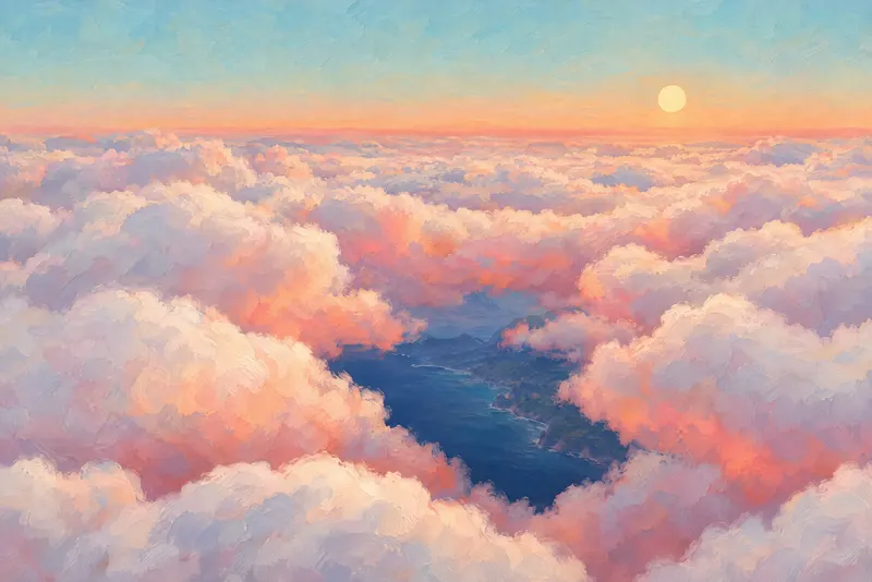 Coastline Through Clouds, Painted Agency