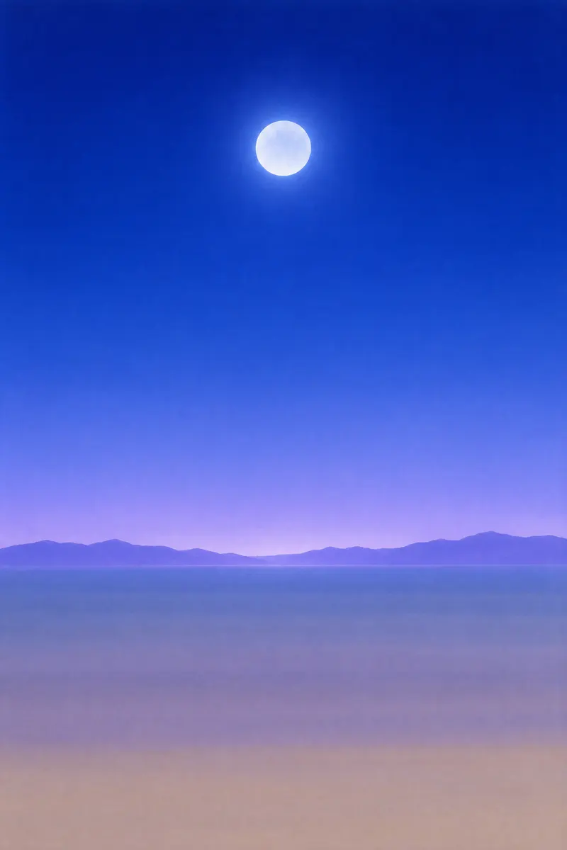 Moon Above Dry Playa, Painted Agency
