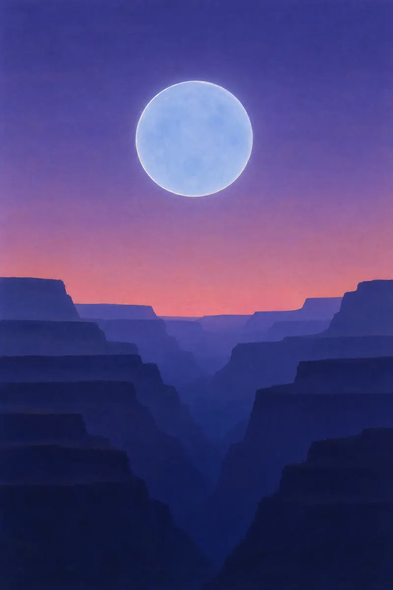 Moon Over Canyon, Painted Agency